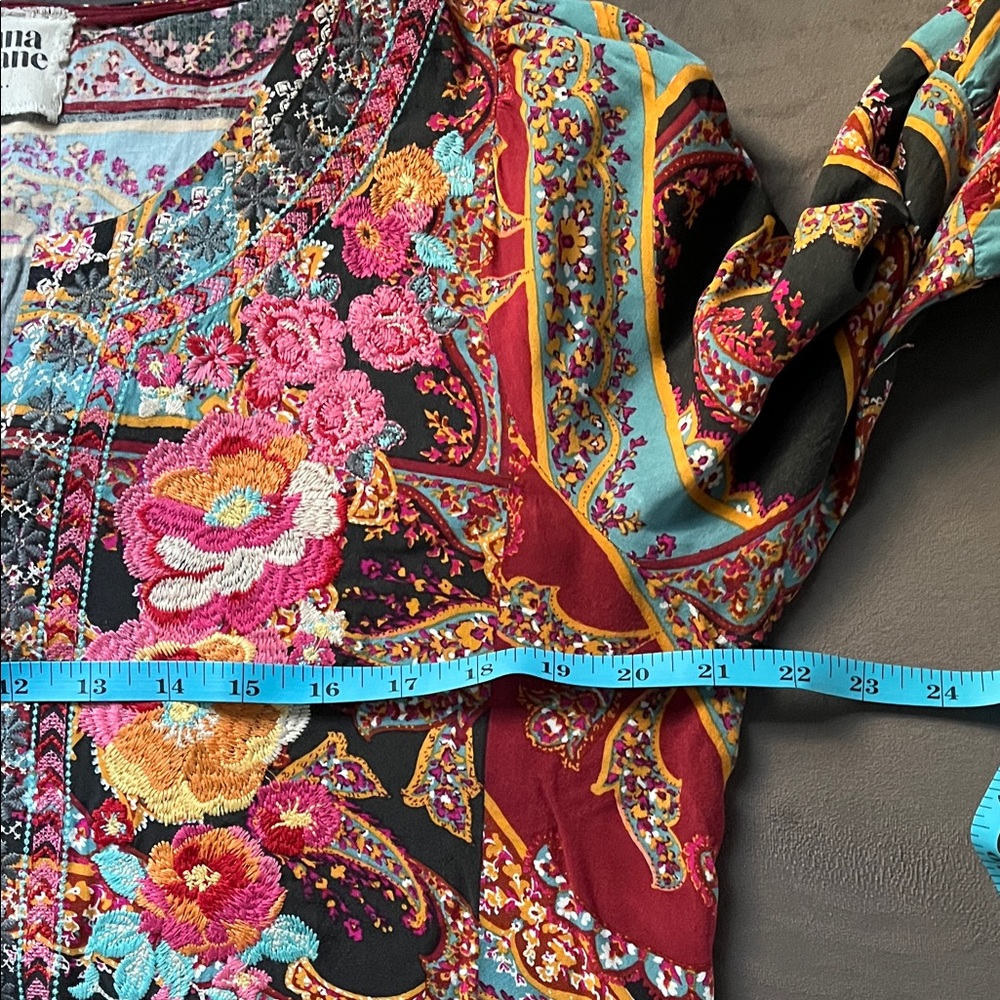 Savanna Jane Burgundy Multi Floral Tunic Blouse - Picture 6 of 6